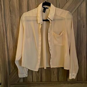 Sheer nude colour cropped blouse